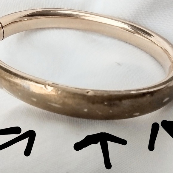 Antique Monogrammed HEJ Floral Golden Cuff Hinged Bracelet By A & Z  1/10 Gold - Picture 10 of 11